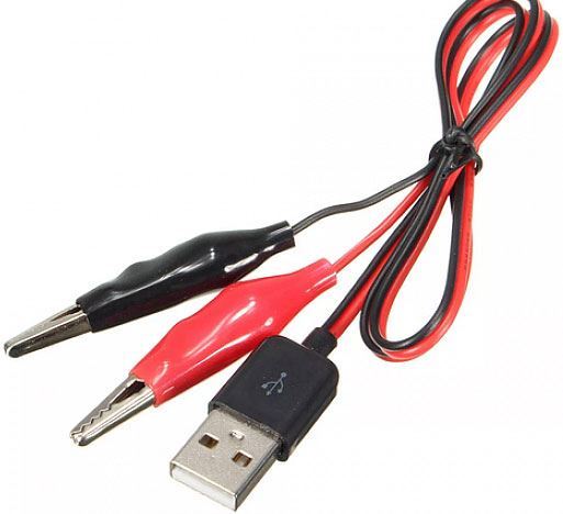 Obrázek zboží Redukce USB  (A) / 2x krokosvorka, kabel 60cm
