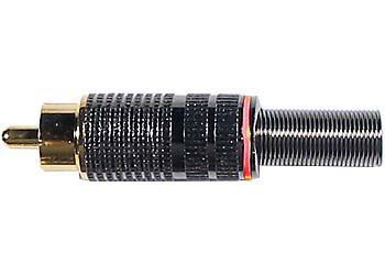 Obrázek zboží CINCH konektor kovový, zlacený, červený proužek
