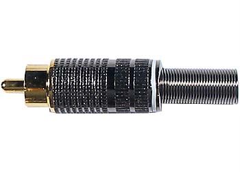 Obrázek zboží CINCH konektor kovový, zlacený, bílý proužek