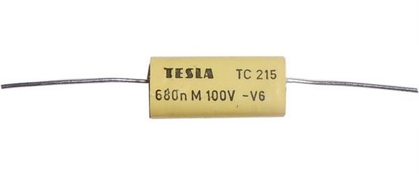 Obrázek zboží 680n/100V TC205 /TC215/, svitkový kondenzátor axiální