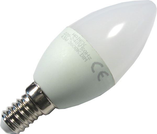 Obrázek zboží Žárovka LED E14 C35 svíčková,bílá, 230V/4,5W