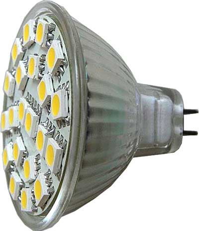 Obrázek zboží Žárovka LED MR16-21xSMD5050,bílá teplá,12V