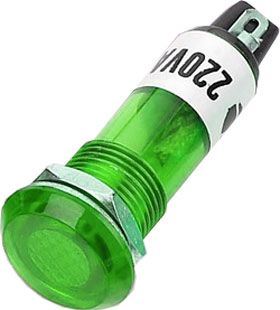 Obrázek zboží Kontrolka 230V s doutnavkou, zelená do otvoru 10mm