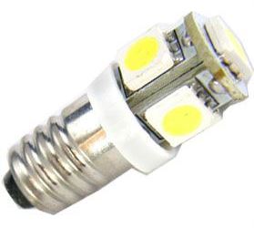 Obrázek zboží Žárovka LED E10 12V / 1W, bílá, 6xSMD5050