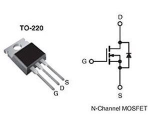IRF520 N MOSFET 100V/10A 70W TO220