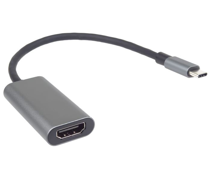 Převodník USB-C na HDMI, rozlišení 4K a FULL HD 1080p, kovové pouzdro