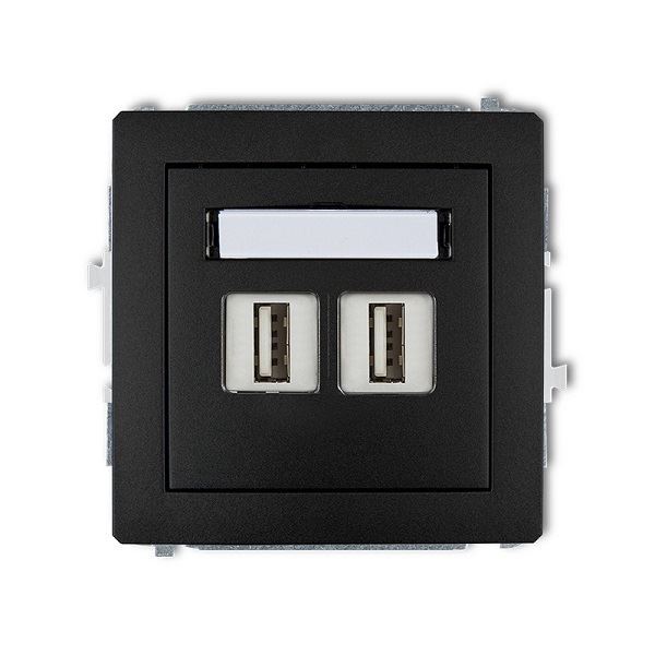 Zásuvka 2x USB-AA2.0, černá mat, DECO Karlik DOPRODEJ
