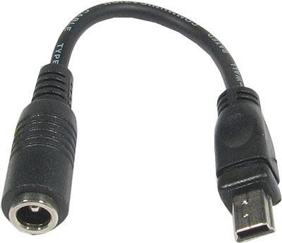 Redukce DC 2,1mm-USB (B) mini konektor na káblíku 10cm