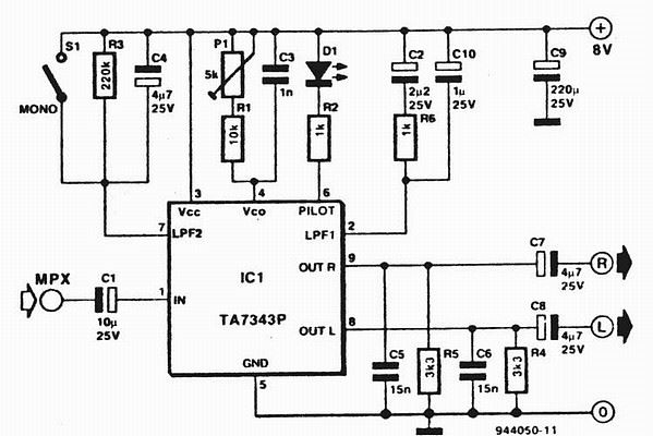 TA7343AP stereo dekodér PLL               _DBL1009