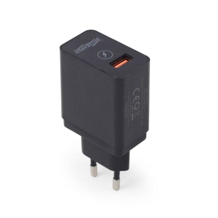 Napáječ GEMBIRD USB QC3.0 quick charger, černá