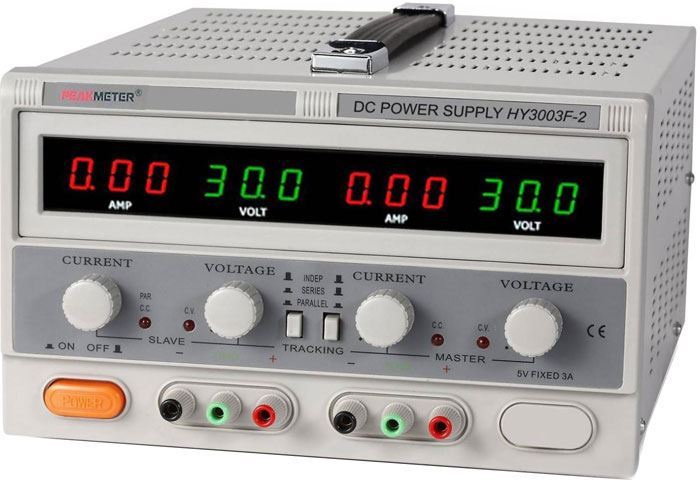 Laboratorní zdroj PeakMeter HY3003F-2 2x0-30V/0-3A, použitý, funkční