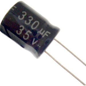 330u/35V 105° 10x13x5mm, elektrolyt.kondenzátor radiální