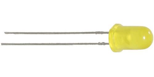 LED 5mm žlutá rozptylka 200mCd/20mA,590nm,80°