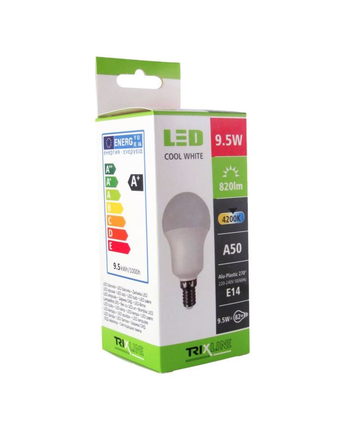 Žárovka LED Trixline 9,5W/230V E14 A50 denní bílá