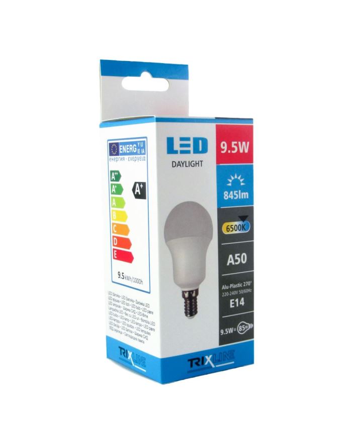 Žárovka LED Trixline 9,5W/230V E14 A50 studená bílá