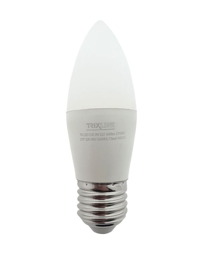 Žárovka LED E27 8W E27 C35 teplá bílá TRIXLINE