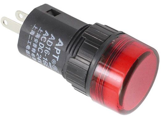Kontrolka 24V LED 19mm, červená