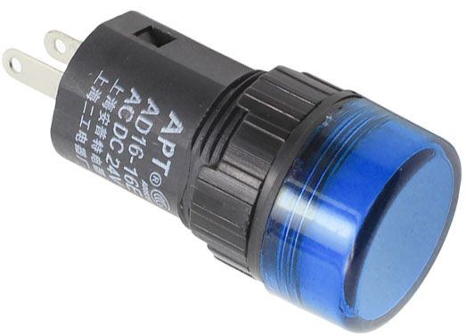 Kontrolka 12V LED 19mm, modrá