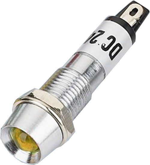 kontrolka 12V LED žlutá do otvoru 8mm