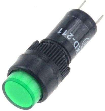 Obrázek zboží Kontrolka LED 12V NXD-211 zelená, průměr 12mm
