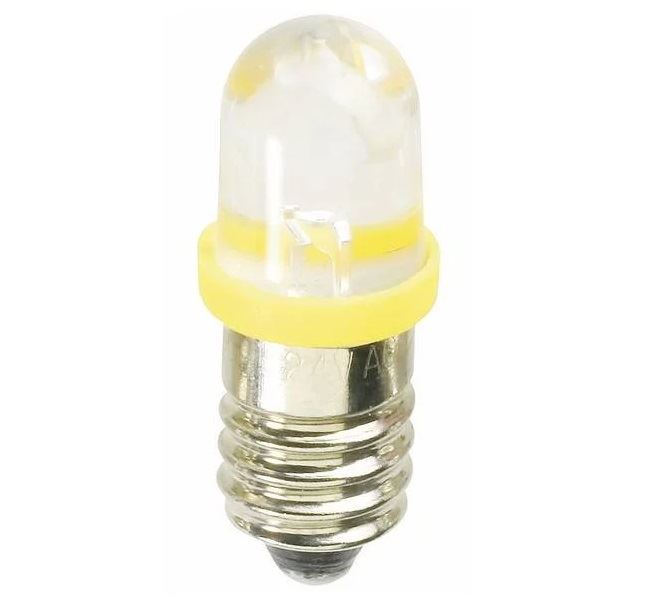 Žárovka indikační (kontrolka)  LED E10 žlutá 3V, 12mA