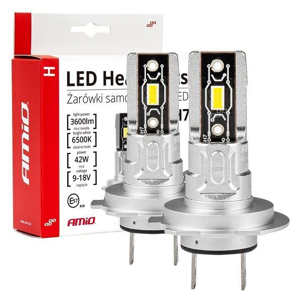 Obrázek zboží Žárovka LED H7 MINI 9-18V 42W  bílá, 2ks AMIO