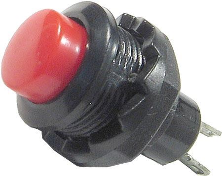 Tlačítko OFF-(ON) R13-502 230V/1A do otvoru 12mm červené