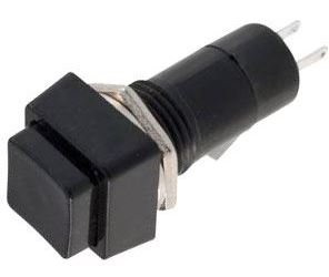 Vypínač stláčací PBS-12A, OFF-ON 1pol.250V/1A čierny