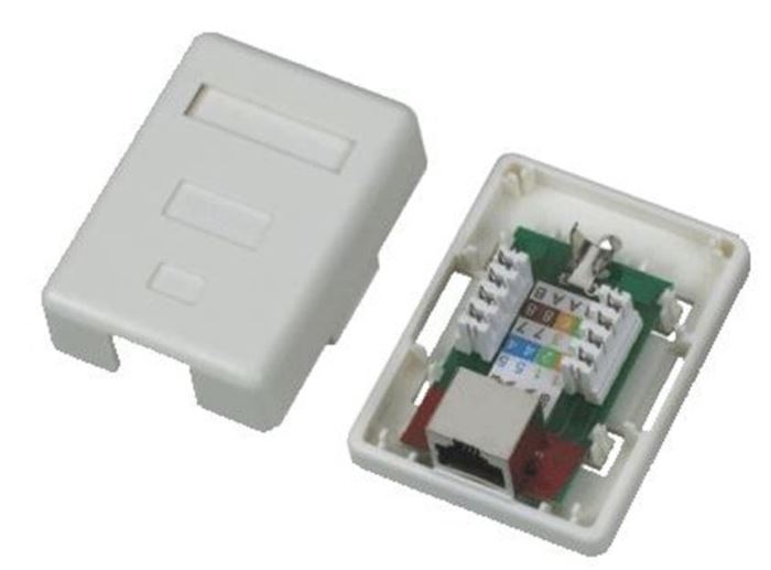 Ilustrační foto Síťová zásuvka RJ45 na omítku Datacom Obrázek zboží Síťová zásuvka RJ45 na omítku Datacom