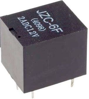 Relé JZC-6F (4098) 12V, kontakty 28VDC/2A (230VAC/1A)