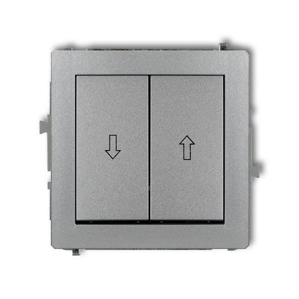 Tlačítkový žaluziový dvojitý ovladač pod omítku, stříbrný, DECO Karlik