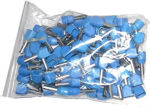 Dutinka pro dva kabely 2,5mm2 modrá (TE2,5-10), balení 100ks