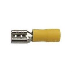 Faston-zdířka 6,3mm žlutá pro kabel 4-6mm2