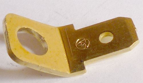 Faston-konektor 4,8mm s dírou 3,6mm, úhlový-45°