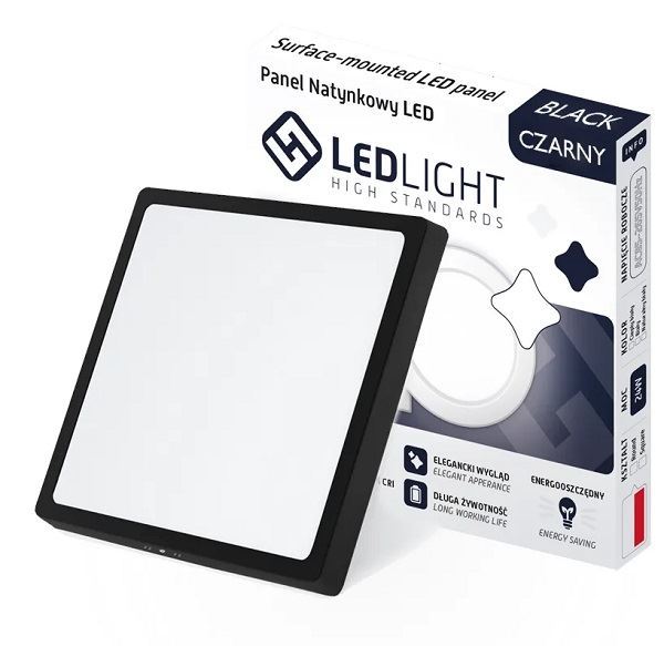 Podhledové světlo LED 24W, 290x290mm, teplé bílé, 230V/24W, přisazené