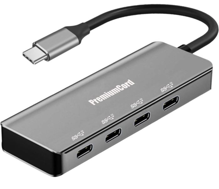 USB-C hub 5G SuperSpeed na 4x USB 3.2 C Aluminum