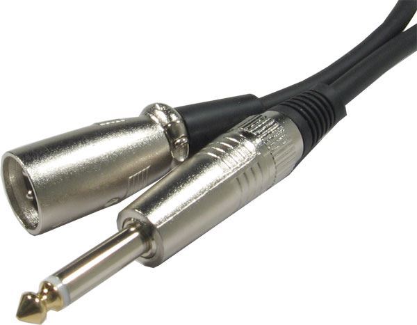 Kabel XLR 3P konektor - Jack 6,3 mono, 2m, OFC kabel 6mm