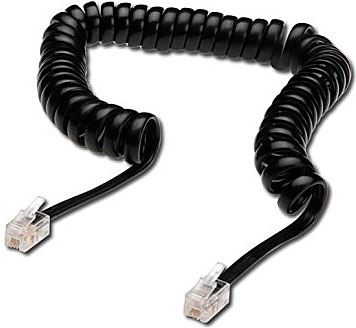 Telefonní kabel kroucený černý 2m (4P4C) RJ10