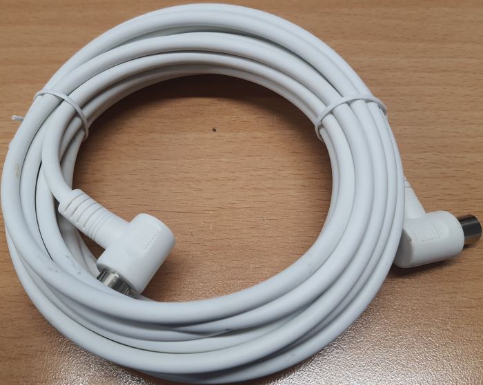 Obrázek zboží Účastnická šňůra-anténní kabel 5m, zahnuté konektory