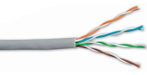 Kabel UTP Cat5e 4x2, 24AWG, šedá, drát