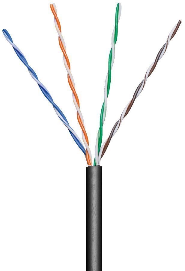 Kabel UTP Cat5e 4x2, AWG24, černá, venkovní provedení zbytky DOPRODEJ