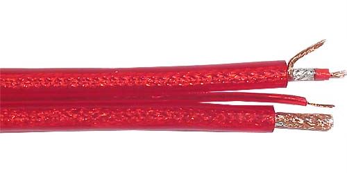 Kabel stíněný 2x6mm+ovládání, červený
