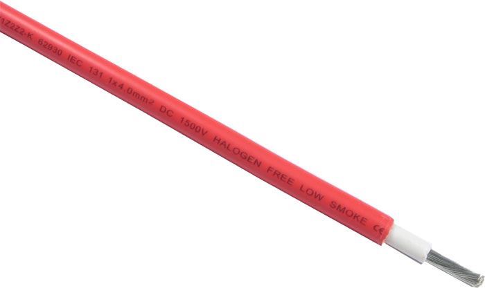 Solární kabel H1Z2Z2-K, 4mm2, 1500V, červený
