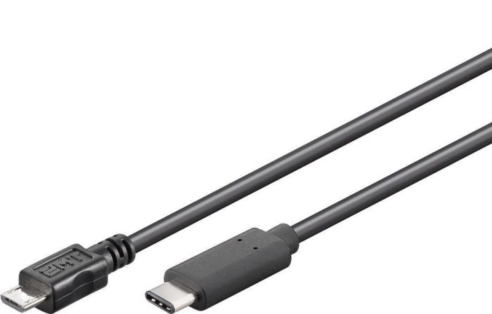 Kabel USB 2.0 konektor Micro / USB-C 3.1 konektor 1m černý
