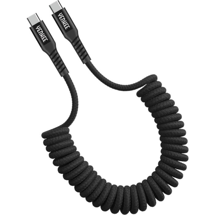 Kroucený kabel USB C / USB C, nylon, YENKEE YCU 501 BK