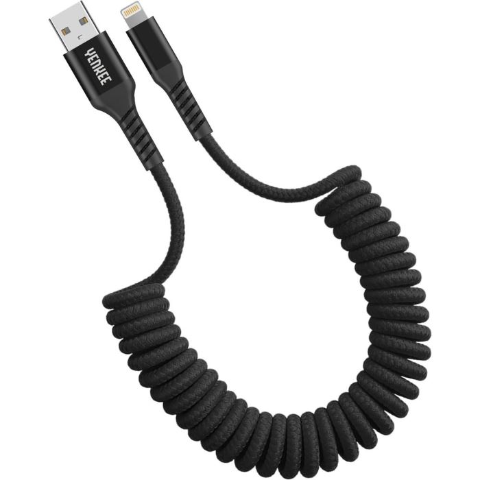 Kroucený kabel USB A / Lightning, nylon, YENKEE YCU 502 BK