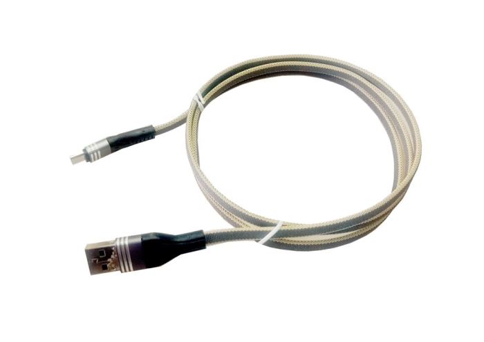Kabel USB 2.0 konektor USB A / Lightning 1m, nylon, šedý