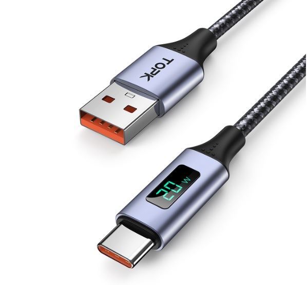 Kabel USB 3.0 konektor USB A / USB-C 1m s voltmetrem a ampérmetrem