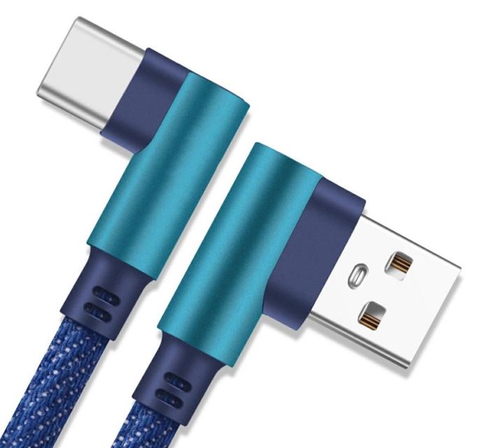 Kabel USB A / USB -C, úhlové konektory