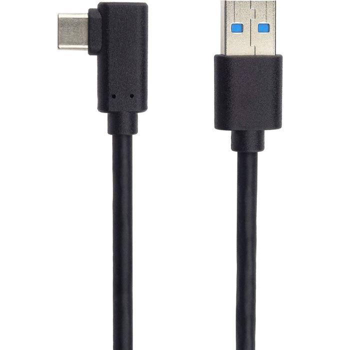 Kabel USB 2.0 konektor USB A / USB-C 3.0, 0,5m černý zahnutý